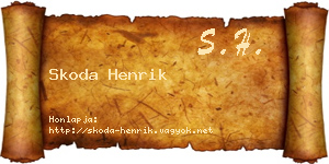 Skoda Henrik névjegykártya